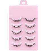 5Pcs False Eyelashes Short Fake Mink Lashes Enlarge Eyes Natural Perfect Fitting Artificial Fiber...