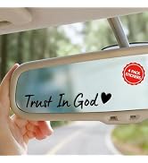 4X Trust in God Rearview Mirror Sticker, God Decor Automotive Decals, Decorations Interior Christ...