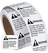 Super Sticky 2 Pack Suffocation Warning Labels. Bulk 1000pc. Perforated 2x2 in Self Adhesive, Kee...