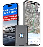GPS Tracker for Vehicles, 6000mAh Real-Time 4GLTE Car Tracking Device with Low SubscriptionFee & ...