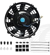 7" inch Universal Slim Fan Push Pull Electric Radiator Cooling 12V Mount Kit Black