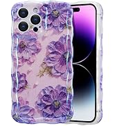 EYZUTAK Case for iPhone 16 Pro Max, Colorful Retro Oil Painting Printed Flower Laser Glossy Patte...