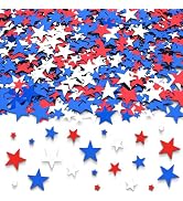 60g/2.1oz Patriotic Star Confetti - Bulk Red, White, and Blue Metallic Foil Twinkle Stars Sequins...
