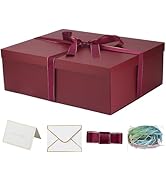 YINUOYOUJIA Large Gift Box 16.5x13x5.5 inches,Burgundy Boxes for Presents,Birthday,Valentine's Da...