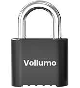 Vollumo Heavy Duty 4-Digit Combination Padlock – Large Outdoor Security Weatherproof Padlock, Sui...