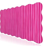 L-SPOUTTO Hot Pink Striped Mouse Pad,Scalloped Desk Mat XXL Large Geometric Gaming Mousepad,35.4x...