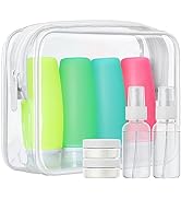 PACKISM TSA Approved Toiletry Bottles - 9 Pack Leakproof 3.4oz Silicone Travel Bottles for Toilet...