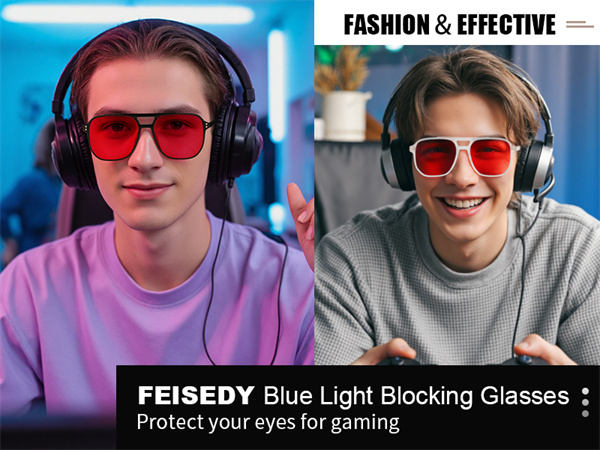 FEISEDY Sleep Blue Light Blocking Glasses for for Woman Men 99.9% Anti Blue Light Computer G2835