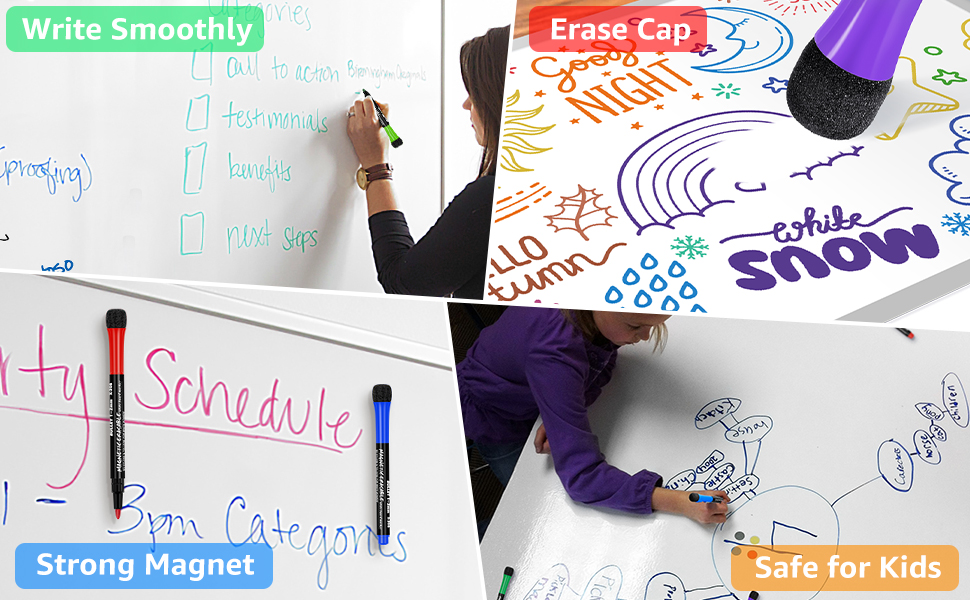easy to wipe, safe for kids dry erase marker pens