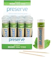Preserve Toothpicks Refreshing Natural Mint Tea Tree Flavored Toothpicks for Fresh Breath Teeth &...