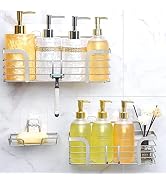 Yougai Shower Caddy Shower Shelf with Soap Dish and 4 Hooks, SUS304 Stainless Steel Shampoo Holde...