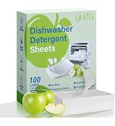 YCUO Dishwasher Detergent Sheets 100 Loads,Eco Friendly Dishwasher Detergent Plastic-Free Washer ...