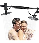 Voolan Dual Shower Head for Couples, High Pressure Rain Double Showerhead with Adjustable Slider,...