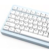 Gliging MOA Profile PBT Keycaps, 143 Keys White Cute Keyboard Key Caps Set | PBT Dye-Sublimation,...