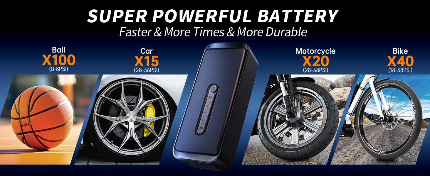 portable air pump for car tires motorcycle tire inflator portable tire inflator