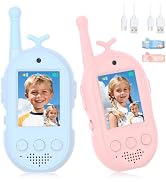 Video Walkie Talkies for Kids, 2 Pack Kids Walkie Talkies Rechargeable, 1000 Feet Range, Fun Toys...