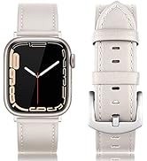 EDIMENS Leather Bands Compatible with Apple Watch 45mm 42mm 44mm Band Men Women, Vintage Genuine ...