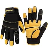 JUMPHIGH Safety Work Gloves, Men's Utility Mechanic Working Gloves for All Purpose, Touchscreen C...