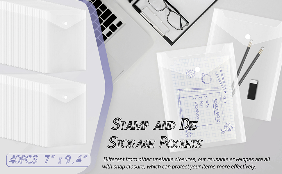 stamp and die storage pockets embossing folders die cuts for card making plastic envelopes