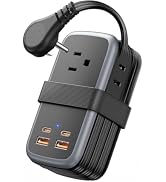 NTONPOWER GAN Ultra 65W USB Fast Charging Station, 7 in 1 Travel Power Strip with 3 Outlets 4 USB...