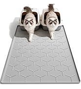 Garoopion Cat Litter Box Mat, Large 40" X 28" Litter Trapping Mat for Cats, Waterproof Silicone P...