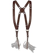 C Coiro Camera Strap Accessories for Two-Cameras – Dual Shoulder Leather Harness – Multi Camera G...
