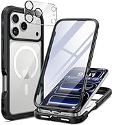 seacosmo for iPhone 17 Pro Max Case, Full Body Bumper with Built-in 9H Tempered Glass Screen and ...