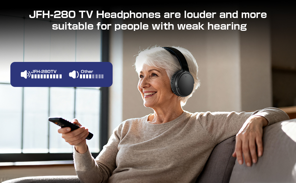 JFH-280 TV Headphones are louder and more suitable for people with weak hearing