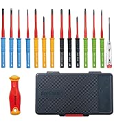 HURRICANE 15 Piece Insulated Screwdriver Set, 1000V VDE Certified Electrician Tools with Color-Co...