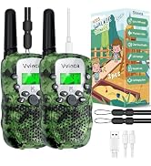 Vvinca Rechargeable Walkie Talkies for Kids 2 Pack, 5-7 Year Old Boy Toys Long Range 22 Channels ...