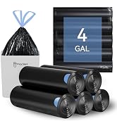 kaylowe Small Trash Bags 4 Gallon Drawstring Garbage Bags Portable PE Trash Bag 5 Rolls 75 Count ...