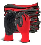 Evridwear Crinkle Latex Rubber Hand Coated Safety Work Gloves for Men Women General Multi Use Con...