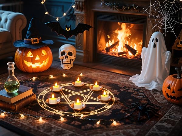 flameless flickering fake led tea lights candles for holidays halloween thanksgiving gifts
