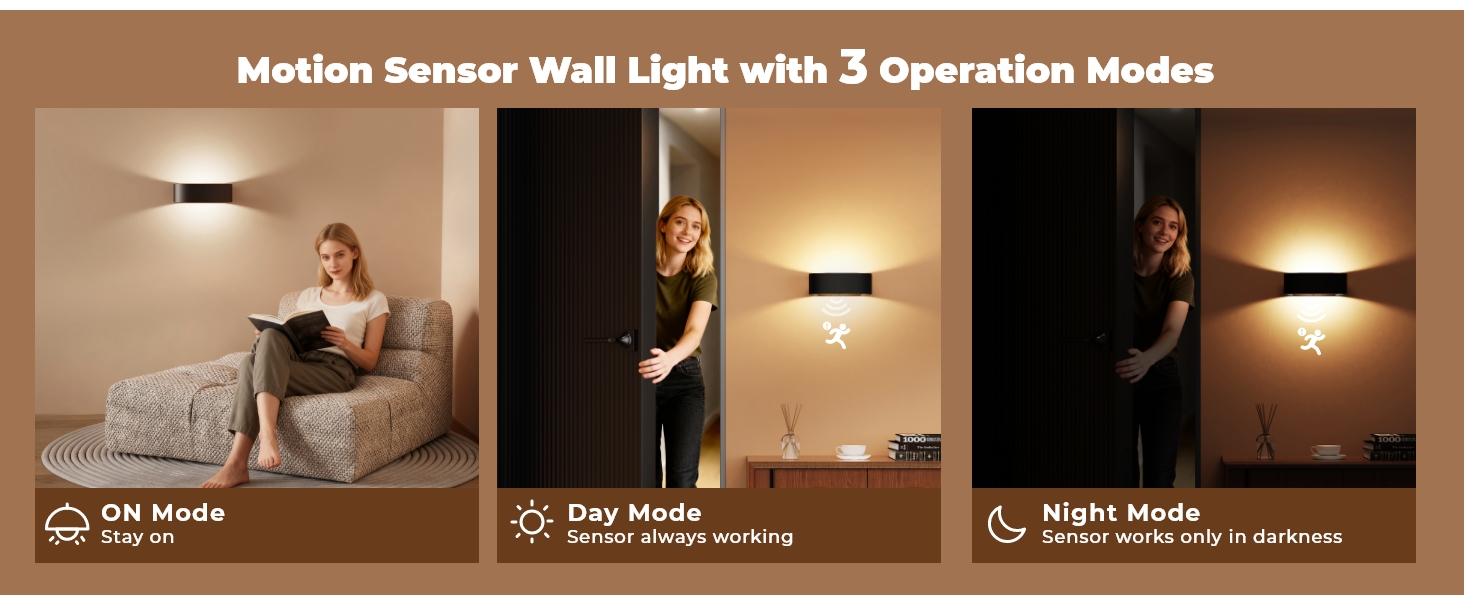 3 Modes Motion Sensor Night Light