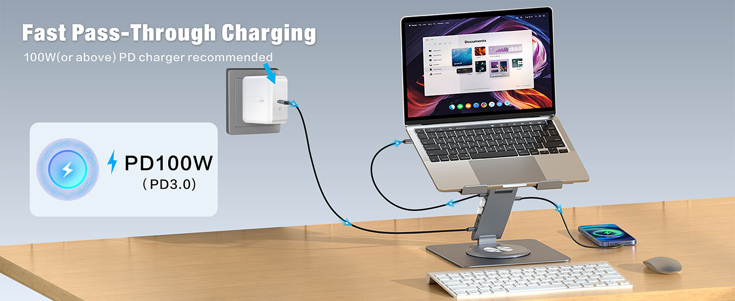 laptop stand with power charging port laptop stand with power delivery