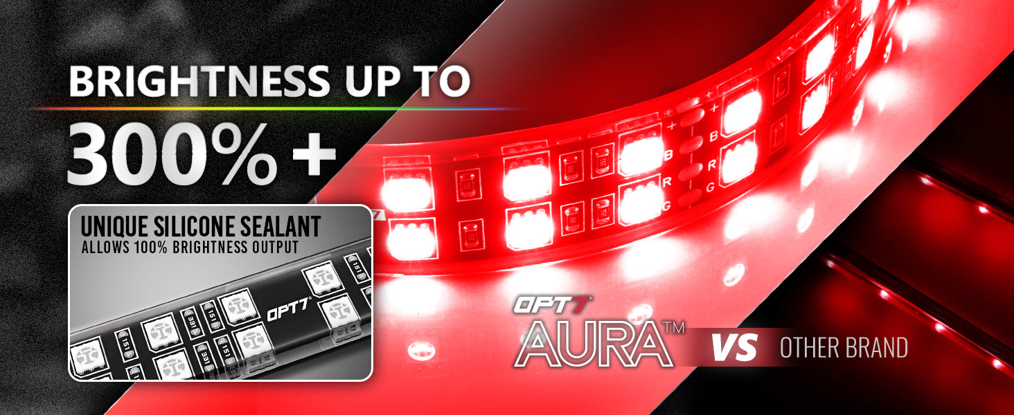 OPT7 Aura Pro Multicolor Interior Car LED Light Kit with double brightness RGBIC light strip