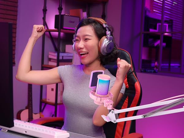 pc microphone for gaming pink