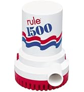 Rule High-Performance 1500GPH, 12 Volt Water Pump for Boats - Bilge Pump with Pressure Switch, Su...