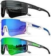 QALLY Polarized Sports Sunglasses for Men, UV400 Protection Mens Sunglasses Wrap Around Sun Glass...