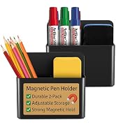 EZ COZY Magnetic Pen Holder,2 Pack Magnetic Dry Erase Marker Holder, Whiteboard Marker Holder, Ma...