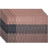 Placemats Set of 6 Washable Indoor/Outdoor Vinyl Place Mats for Dining Table Durable Non-Slip Hea...