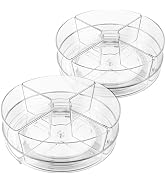 Slow Slog 2 Pack Lazy Susan Organizer, 9 inch Rotating Storage Organizer with 4 Removable Bins, L...