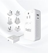 Ceptics Step Down Converter, 200W, USB-A & USB-C, 220V-110V,6 SWadAPt Plugs | For curling irons, ...