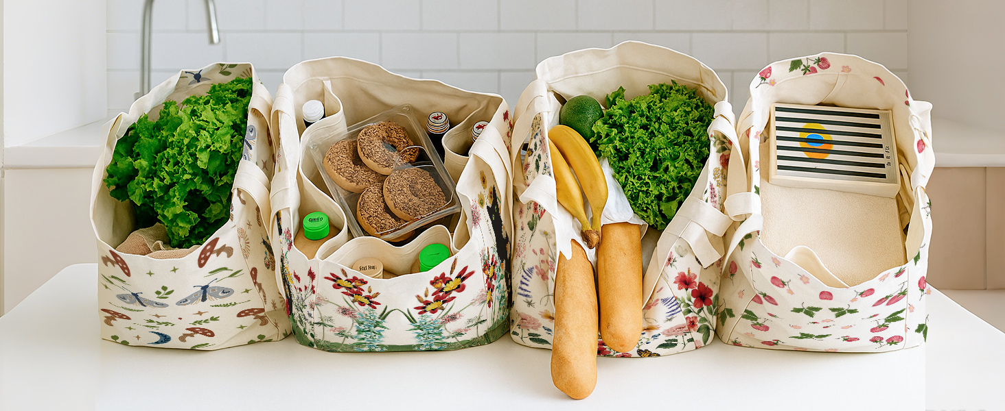 Large Canvas Grocery Tote Bag