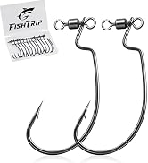 FishTrip Spin Shot Hooks for Drop Shot Rigs, 20pcs EWG Hook for Bass Fishing with Swivel Saltwate...