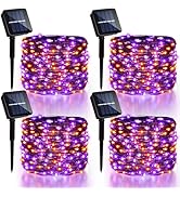 4 Pack Halloween Solar Fairy Lights 131.2Ft 400 LEDs Outdoor Twinkle Lights with 8 Modes, Waterpr...