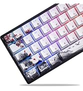 Womier PBT Keycaps Set 130 Keys, Custom White Japanese Keyboard Doubleshot Dye Sub Side Print Shi...
