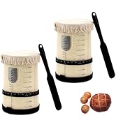 Sourdough Starter Jar, Premium Pro Sourdough Starter Kit –2 Pack 40oz Large Wide Mouth Organic So...