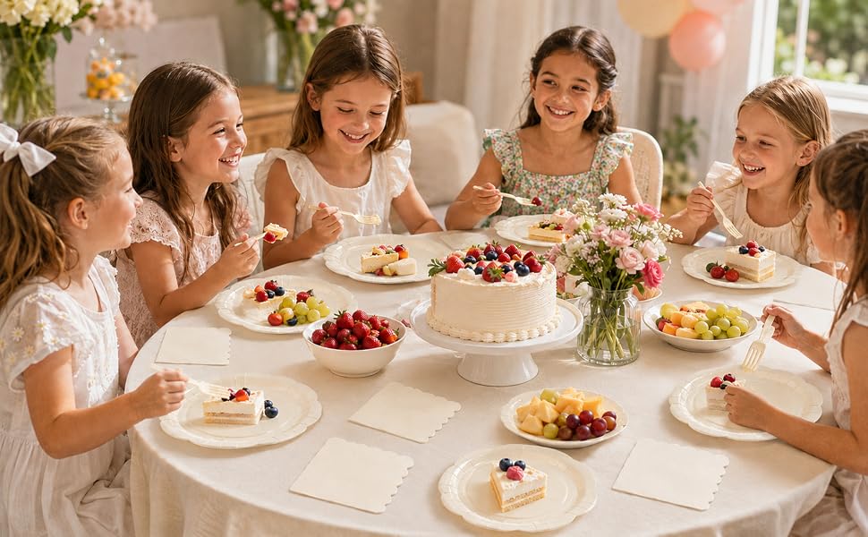Ivory Paper Plates and Napkins
