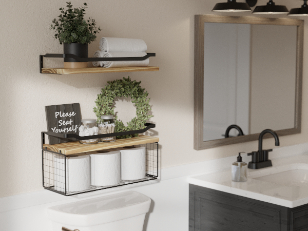 bathroom shelves